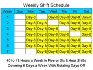 8 Hour Shift Schedules for 6 Days a Week screenshot